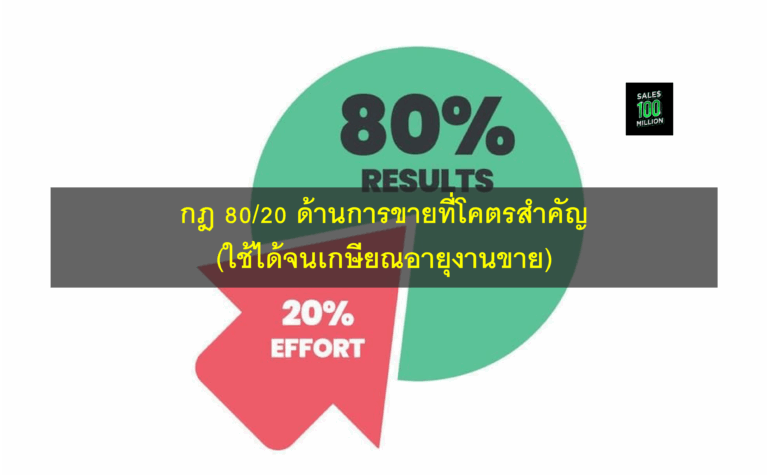 กฎ 80/20 ด้านการขายที่โคตรสำคัญ (ใช้ได้จนเกษียณอายุงานขาย)