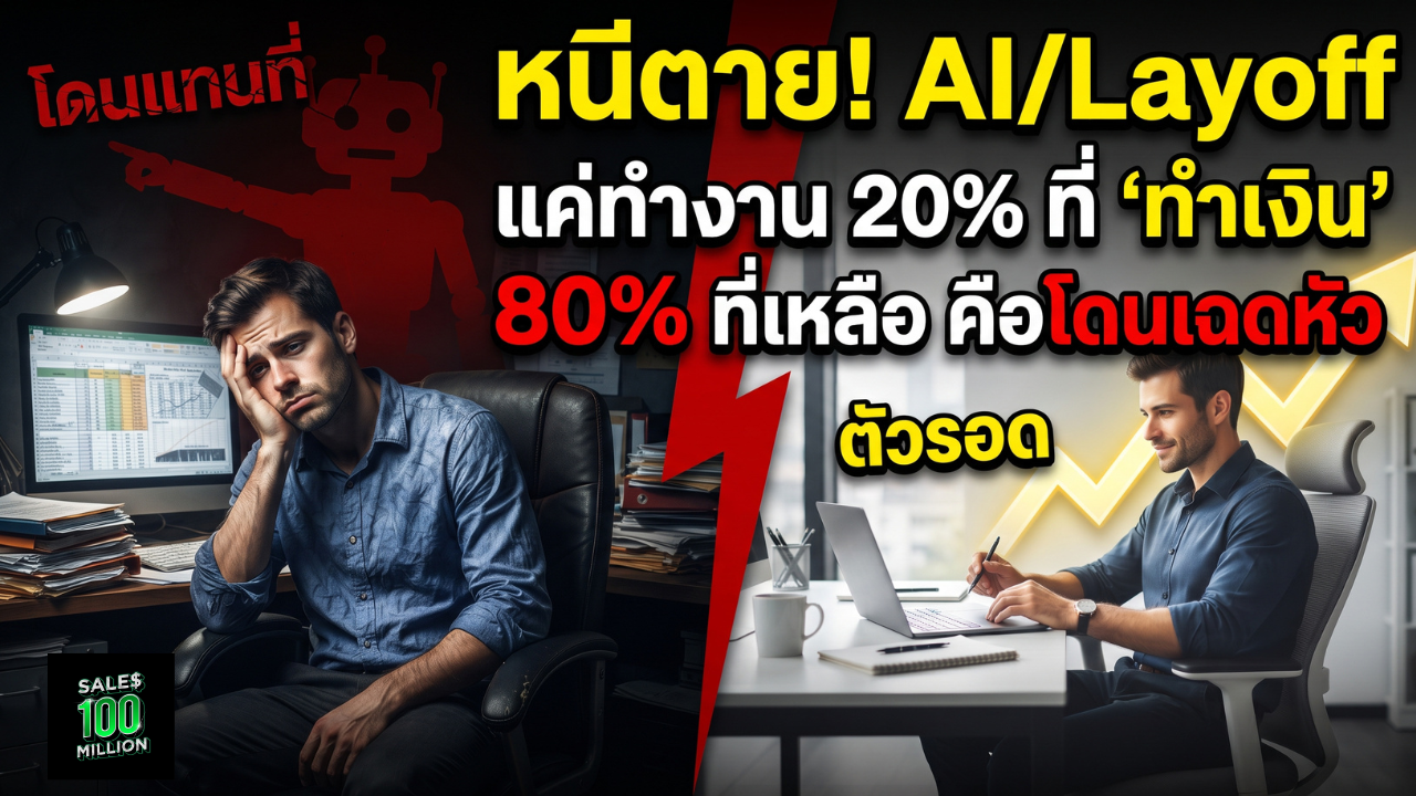 หนีตายยุค AI/Lay Off ด้วยการเลือกทำงาน 20% ที่ทำเงินให้กับองค์กรมากกว่า 80% ที่โดน AI ไล่ที่